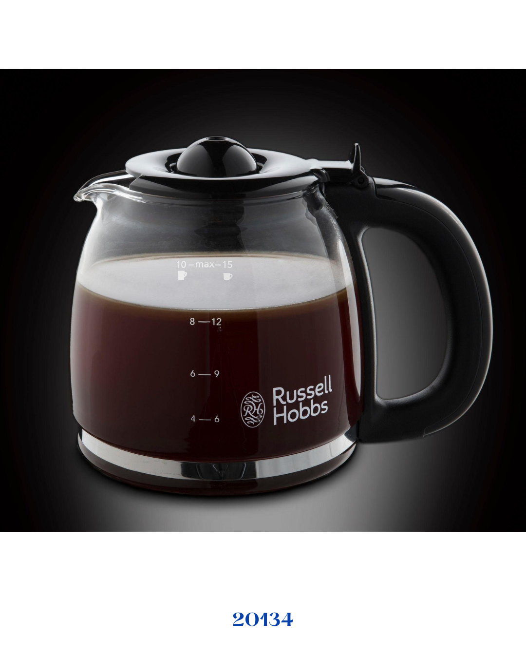 RUSSELL HOBBS COLOURS PLUS+ BLACK COFFEE MAKER 1000W 1.25L