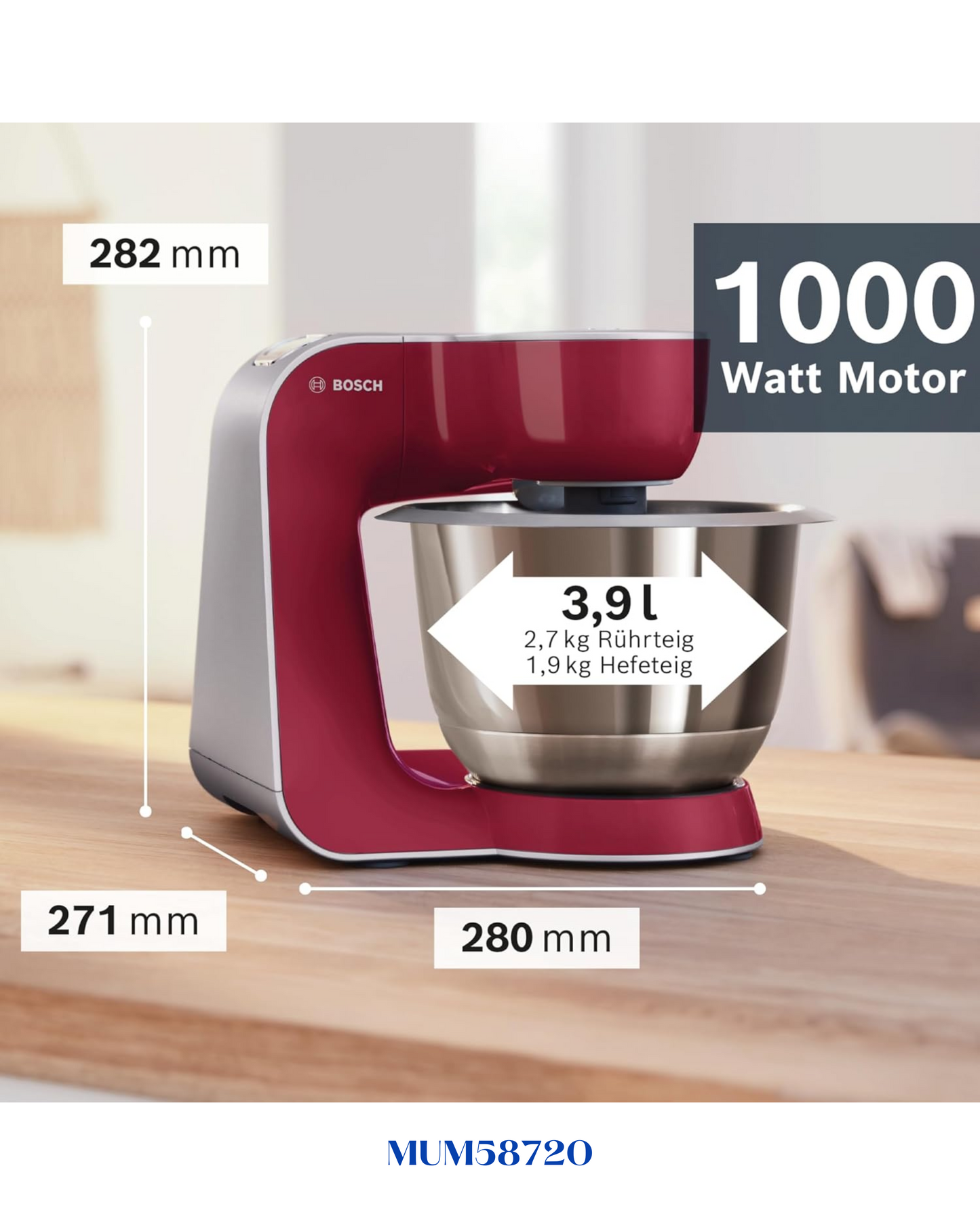 BOSCH KITCHEN MACHINE MUM 5 1000 W-3.9 L- ماكينة المطبخ بوش