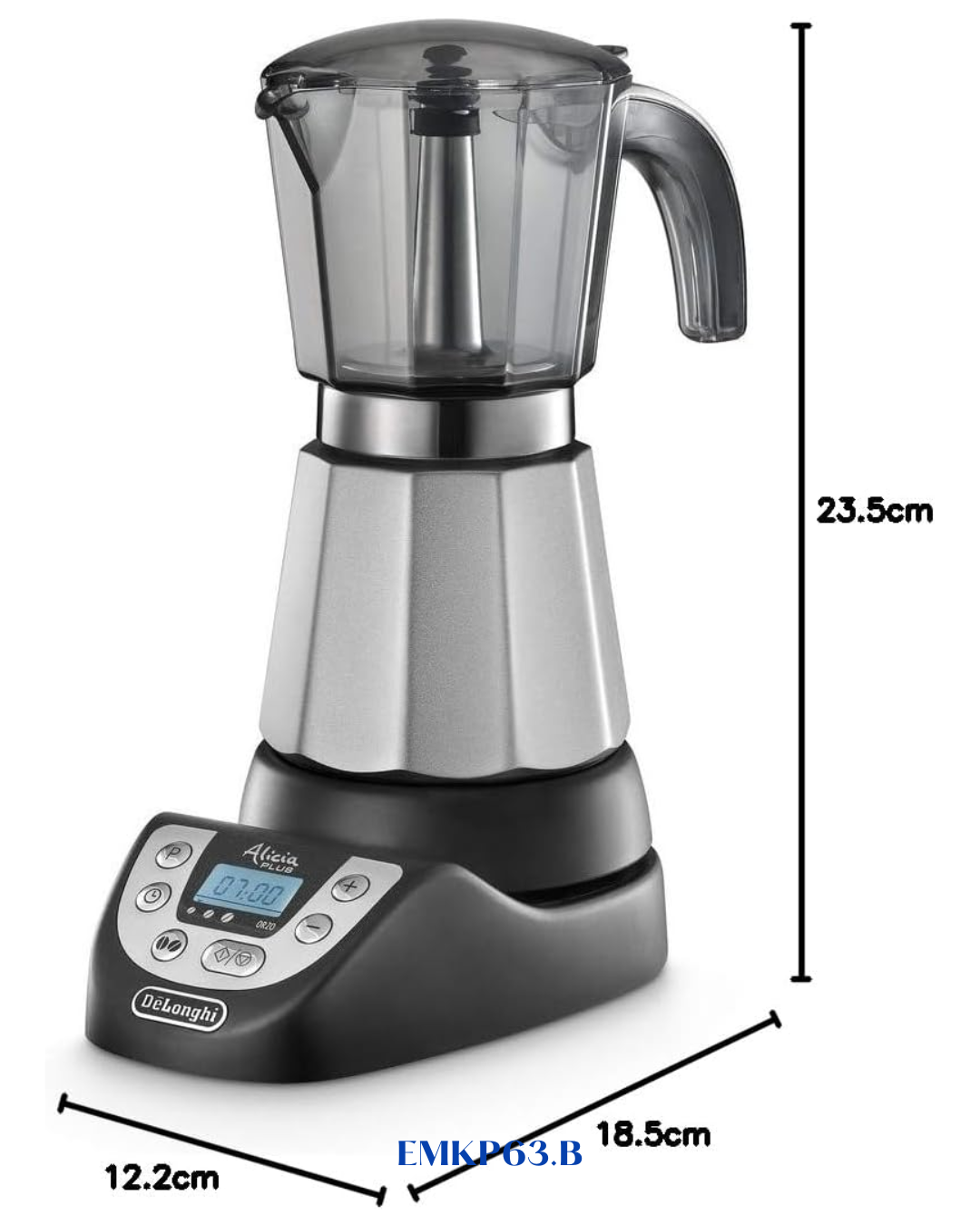DELONGHI ALICIA PLUS MOKA POT BLACK 450W-6 CUPS