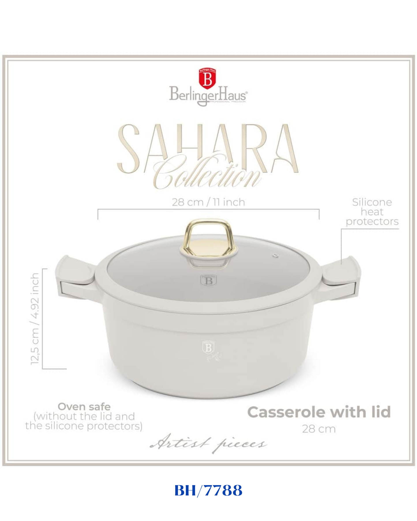 BERLINGER HAUS CASSEROLE WITH LID 28CM