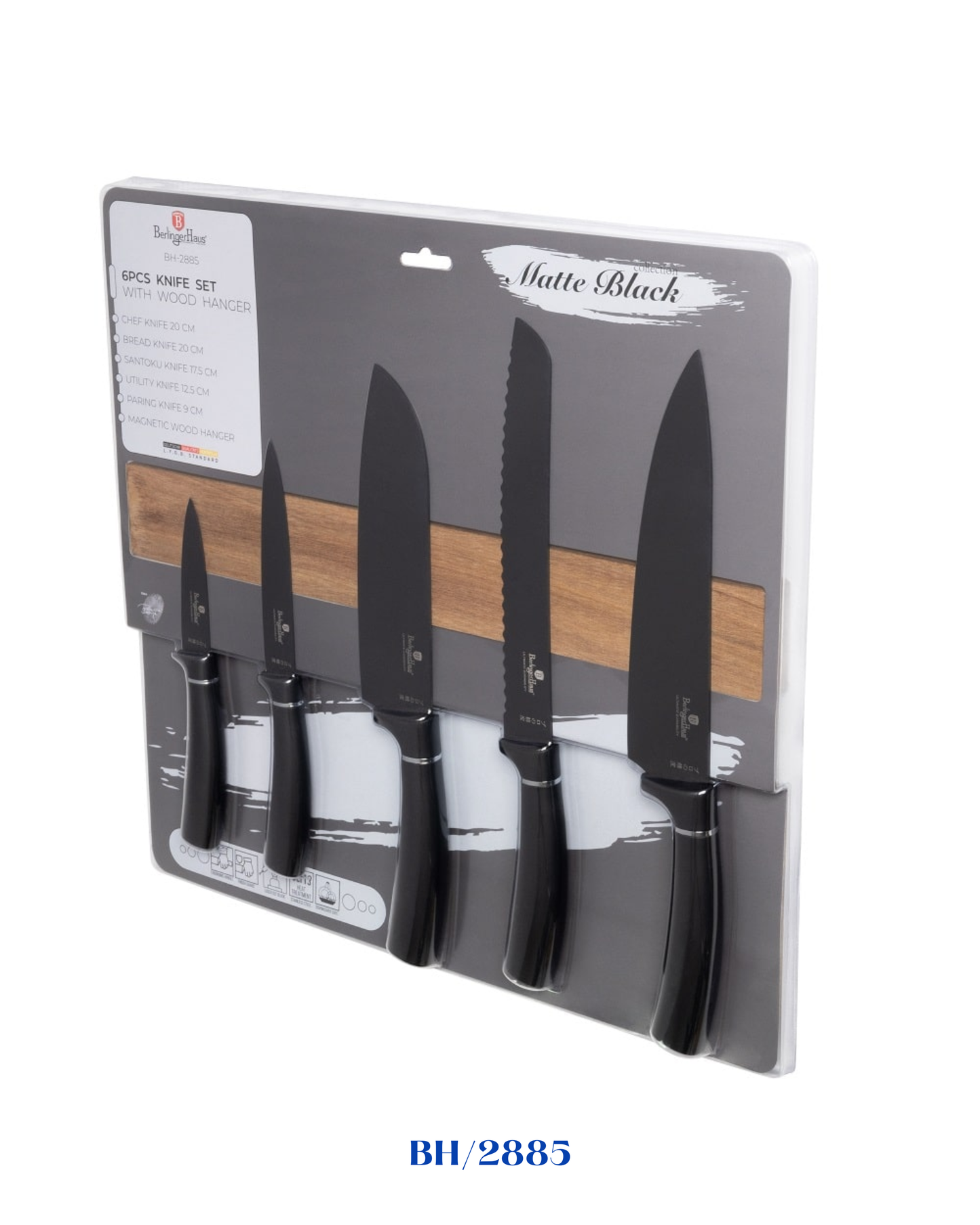 BERLINGER HAUS 6 PCS KNIFE SET WITH ACACIA WOOD MAGNETIC HANGER