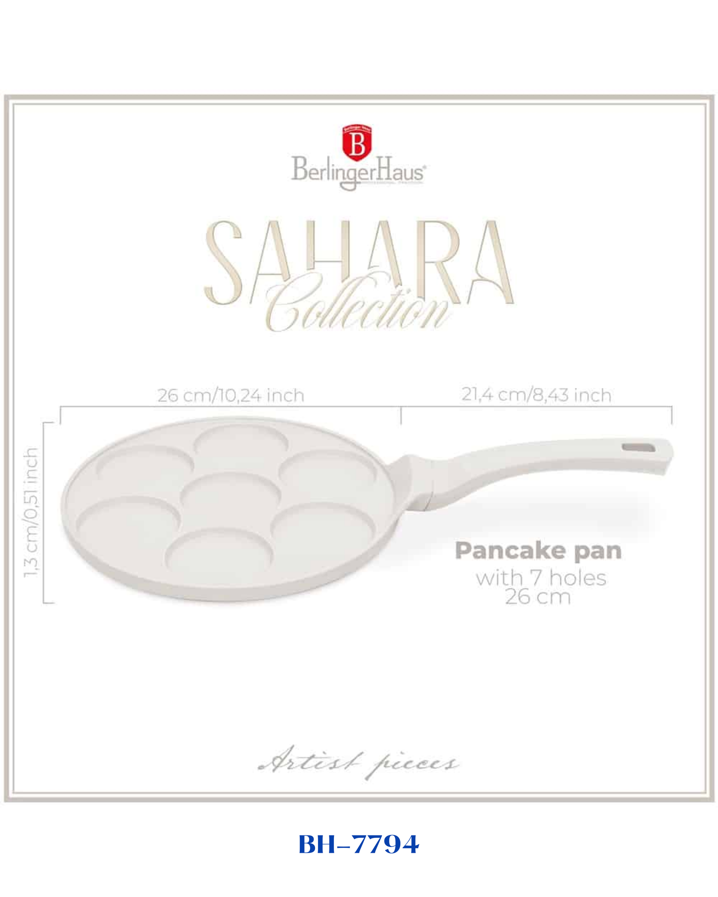 BERLINGER HAUS 7 HOLES BLANK PANCAKE PAN 26 CM