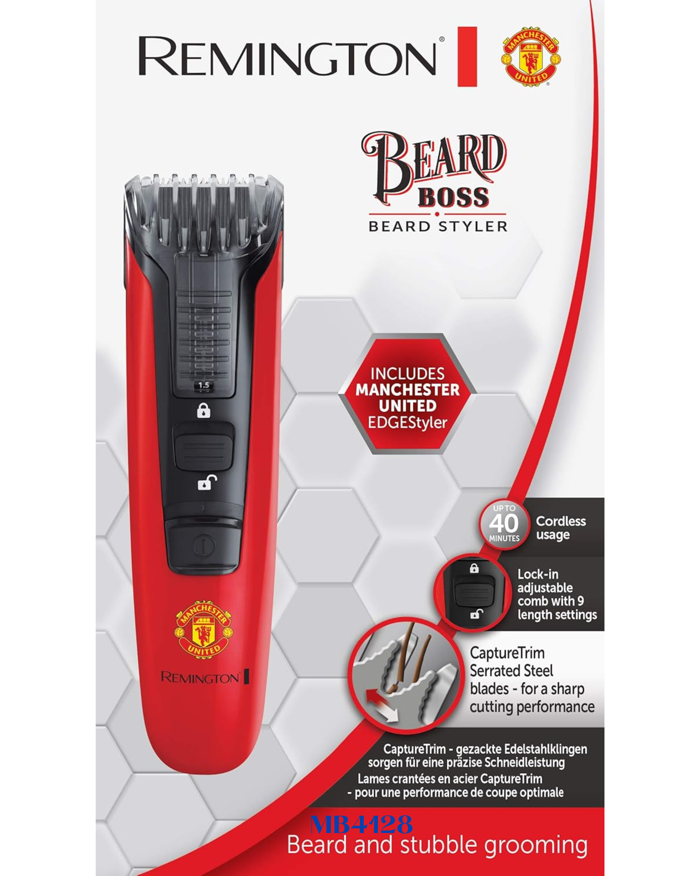 REMINGTON BEARD BOSS BEARD TRIMMER MANCHESTER UNITED EDITION