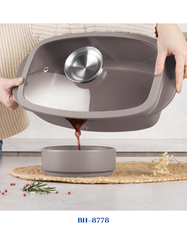 BERLINGER HAUS ROASTER WITH GLASS LID AND AROMA KNOB