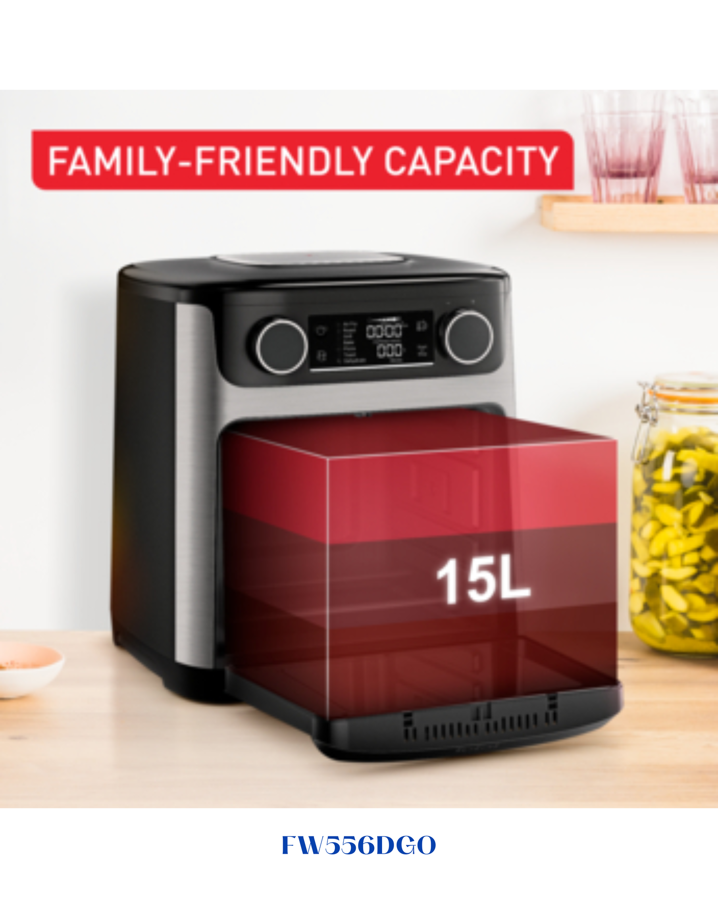TEFAL EASY MULTIFUNCTION AIR FRYER OVEN 9IN1-1800W-15 L