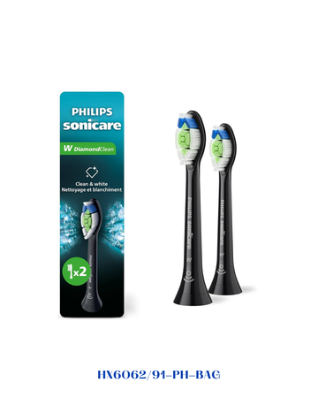 Philips Sonicare W2 Optimal White 2-Pack Brush Heads – Black