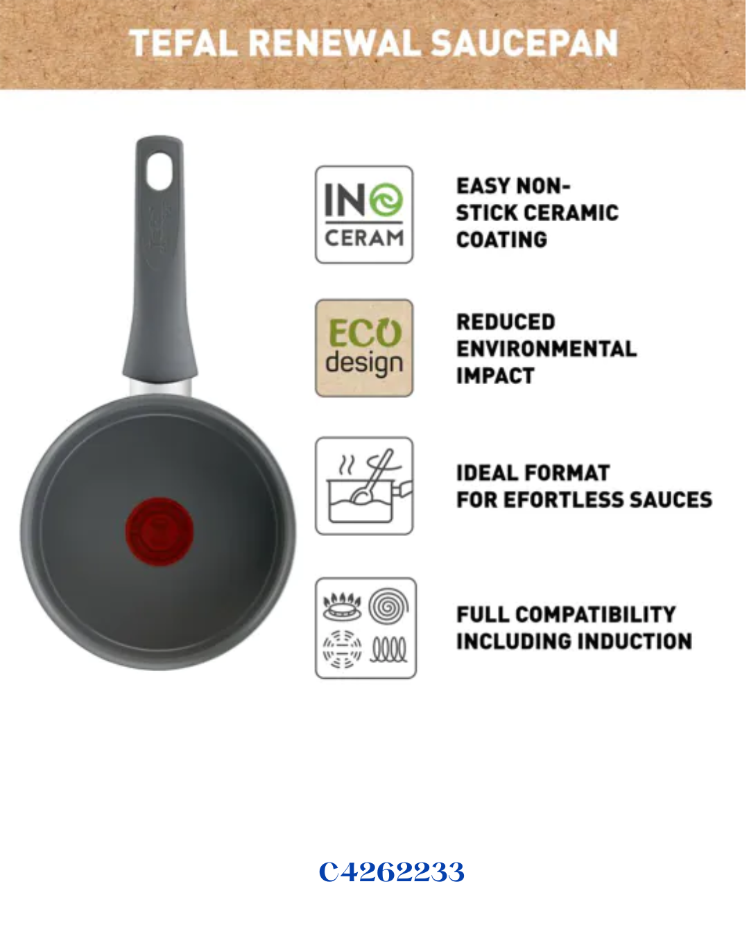 TEFAL RENEWAL NON-STICK  SAUCEPAN 16CM