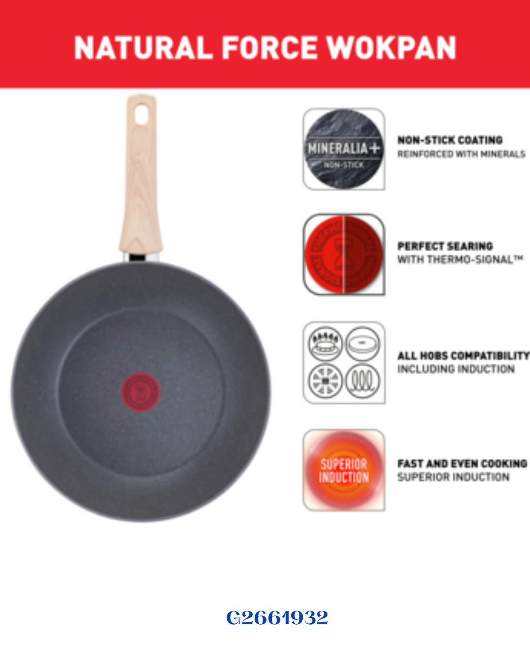 TEFAL FRIGIDEIRA WOK NATURAL FORCE 28CM