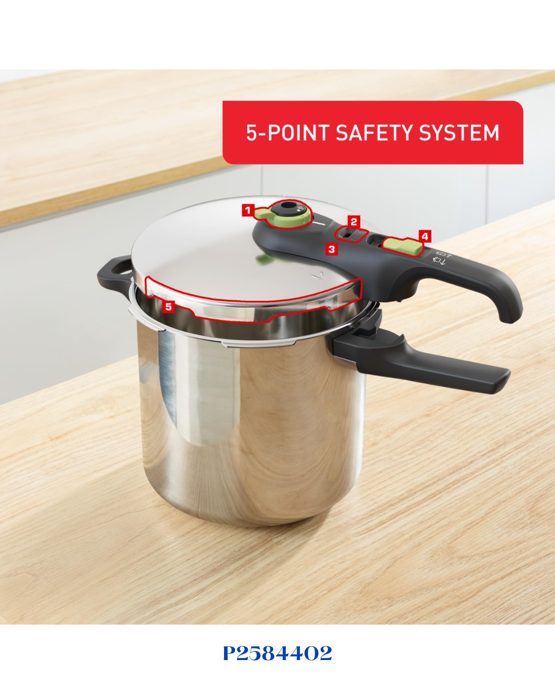 TEFAL SECURE TRENDY PRESSURE COOKER, 8L