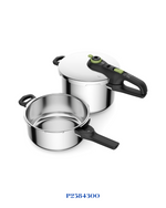 TEFAL SECURE TRENDY PRESSURE COOKER SET, 6L-4L