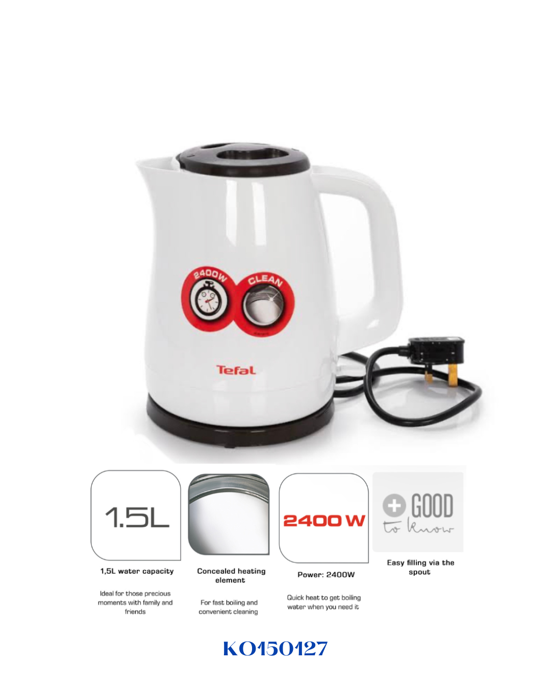 TEFAL DELFINI ELECTRIC KETTLE, 1.5L, 2400W
