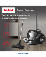 TEFAL COMPACT POWER XXL BAGLESS VACUUM CLEANER, 900 W-2.5 L