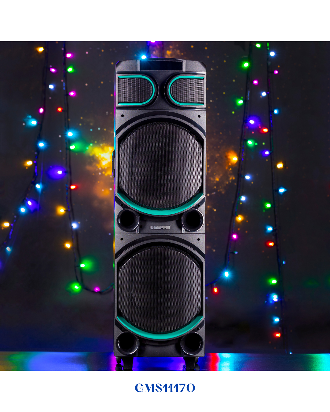 GEEPAS RECHARGEABLE PROFESSIONAL SPEAKER, 80000W PMPO