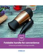 GEEPAS  MINI HAIR DRYER WITH FOLDABLE HANDLE 1600W