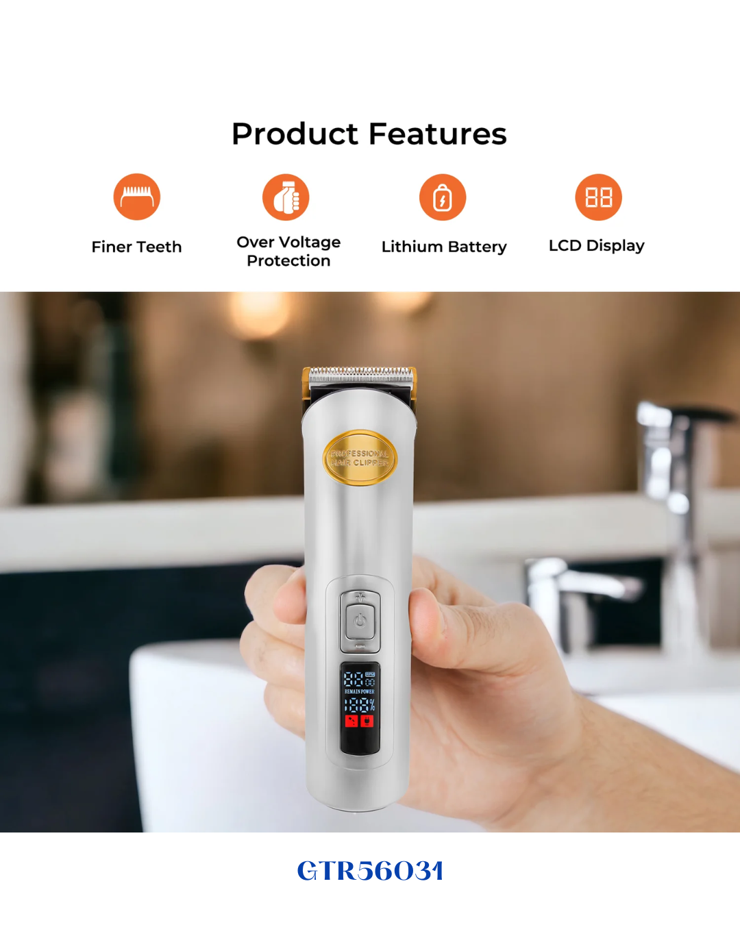 GEEPAS PROFESSIONAL DIGITAL HAIR CLIPPER