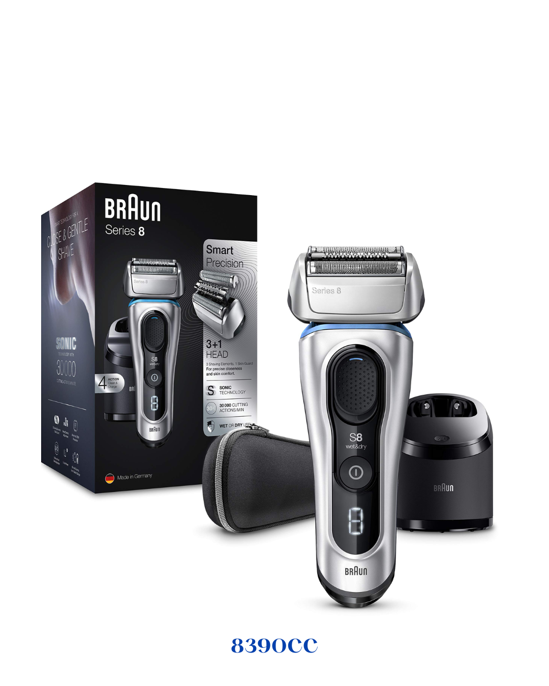 BRAUN SERIES 8 WET & DRY ELECTRIC SHAVER-10W