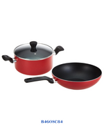 TEFAL SUPER COOK 12 PC SET, NON-STICK, THERMO-SIGNAL, RED