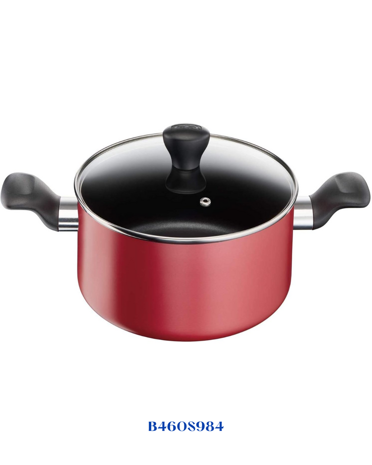 TEFAL SUPER COOK 9 PC SET, NON-STICK, THERMO-SIGNAL, RED