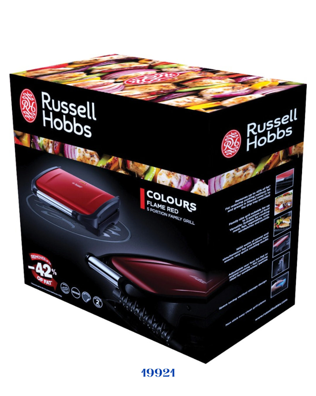 RUSSELL HOBBS FLAME RED GRILL 1600W