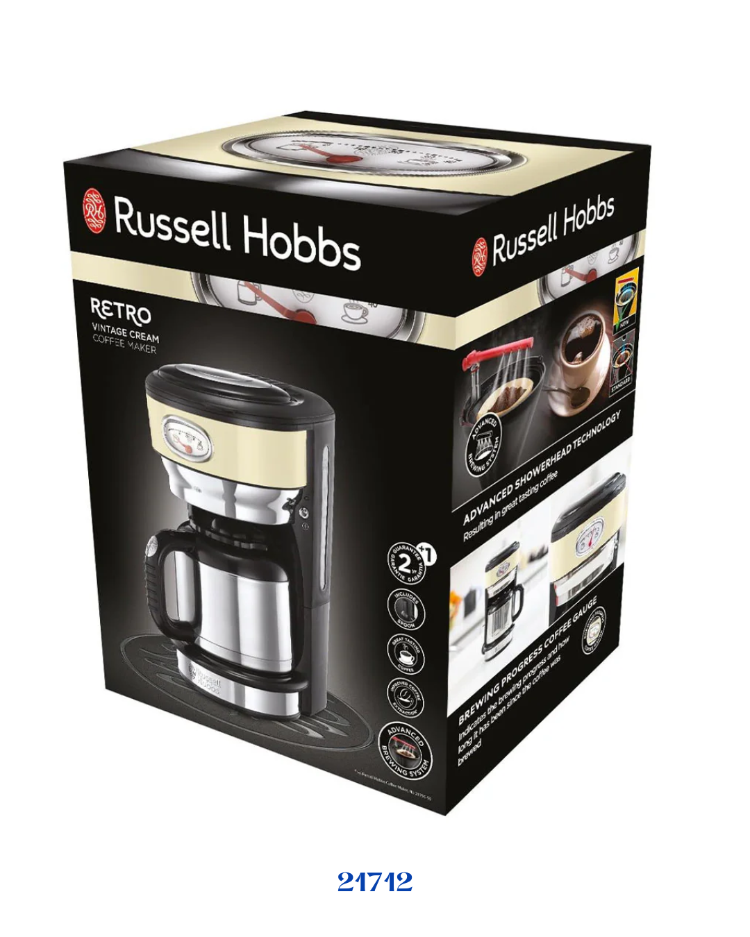RUSSELL HOBBS RETRO COFFEE MAKER 1000W 1L