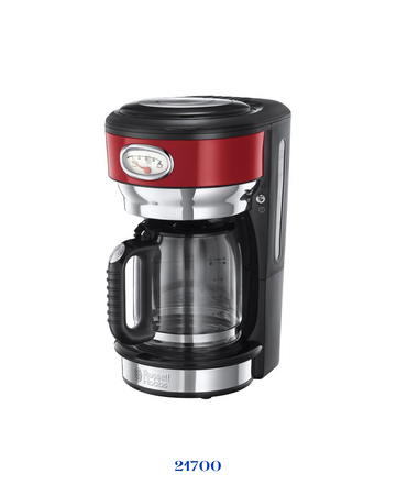 RUSSELL HOBBS RETRO RIBBON RED COFFEE MAKER 1000W