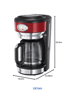 RUSSELL HOBBS RETRO RIBBON RED COFFEE MAKER 1000W