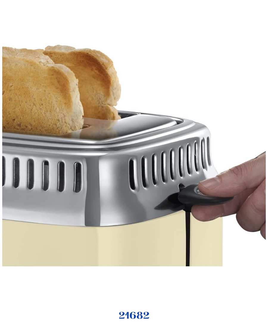 RUSSELL HOBBS RETRO VINTAGE CREAM 2 SLICE TOASTER 1300W