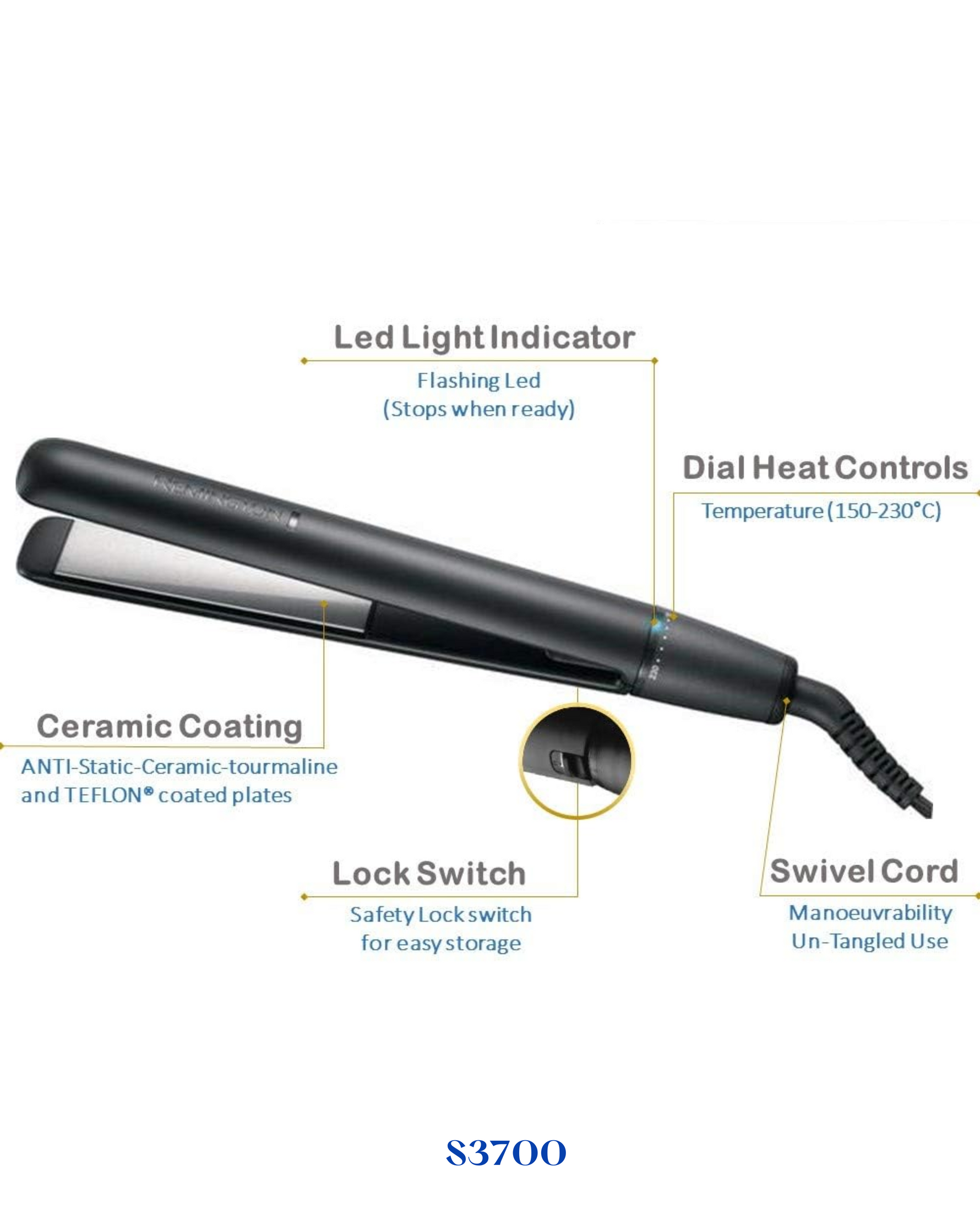 REMINGTON CERAMIC GLIDE 230 HAIR STRAIGHTENER