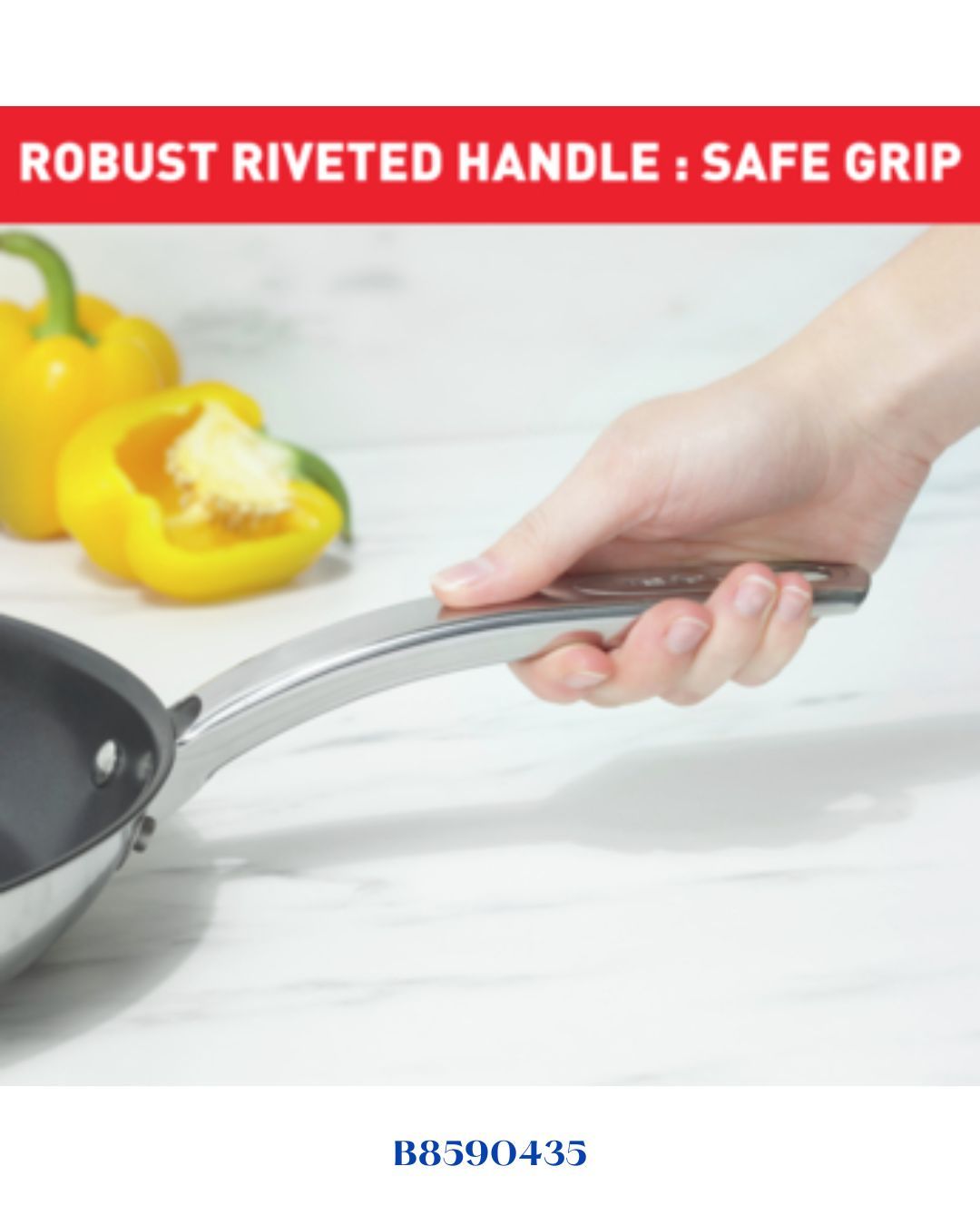 TEFAL STAINLESS STEEL INTUITION FRYPAN 24CM