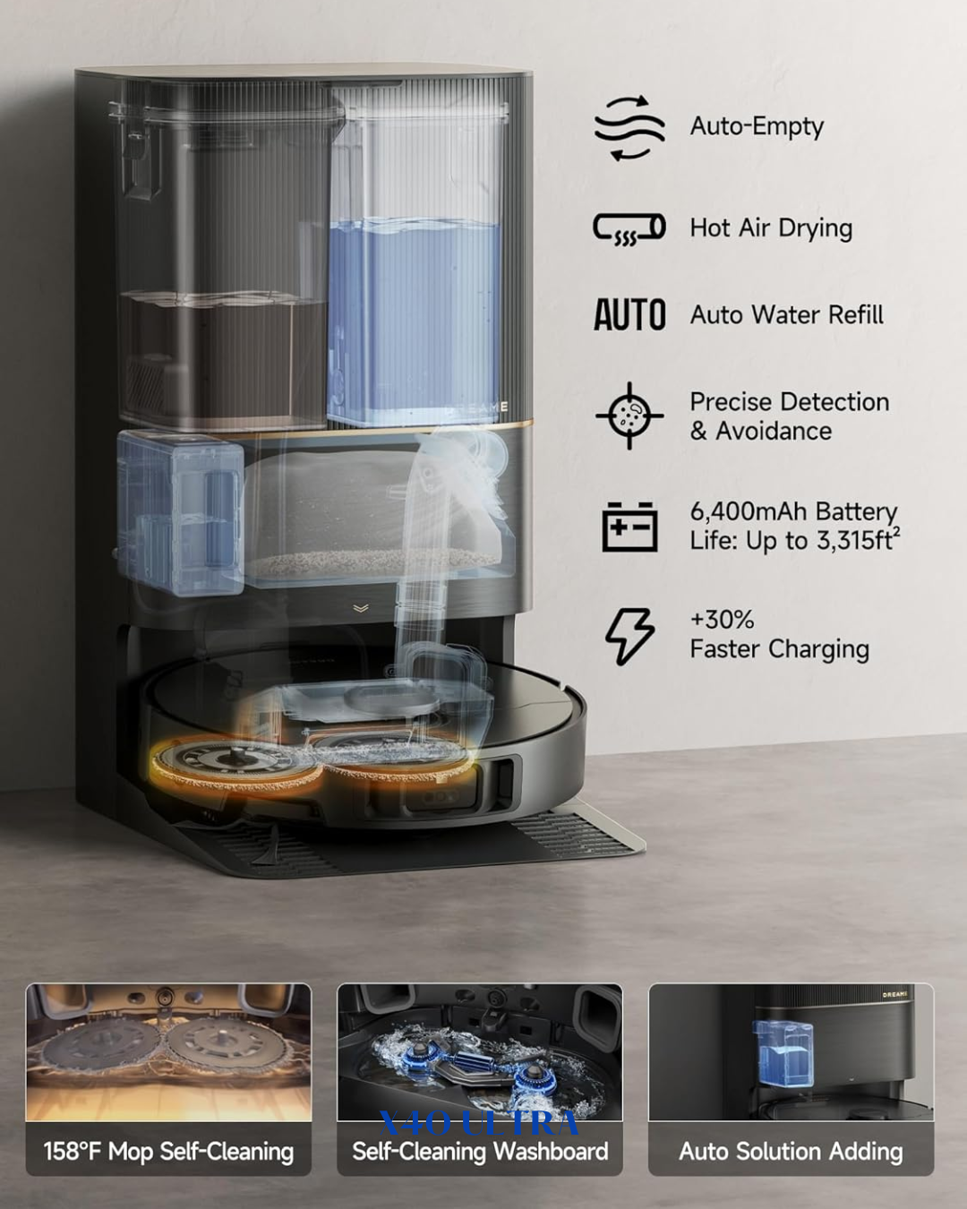 DREAME X40 ULTRA ROBOT VACUUM AND MOP-12000P