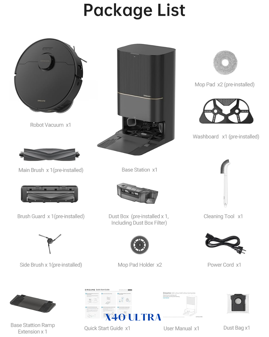 DREAME X40 ULTRA ROBOT VACUUM AND MOP-12000P