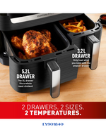 TEFAL DUAL EASY FRY AIR FRYER 2700 W 8.3 L