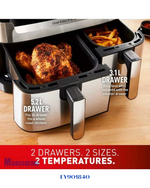 TEFAL DUAL EASY FRY AIR FRYER 2700 W 8.3 L