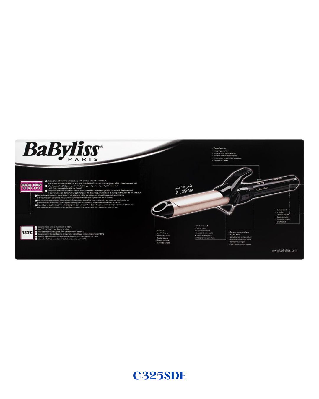 BABYLISS 25MM SUBLIM’ TOUCH PRO 180 CURLING IRON 180°C