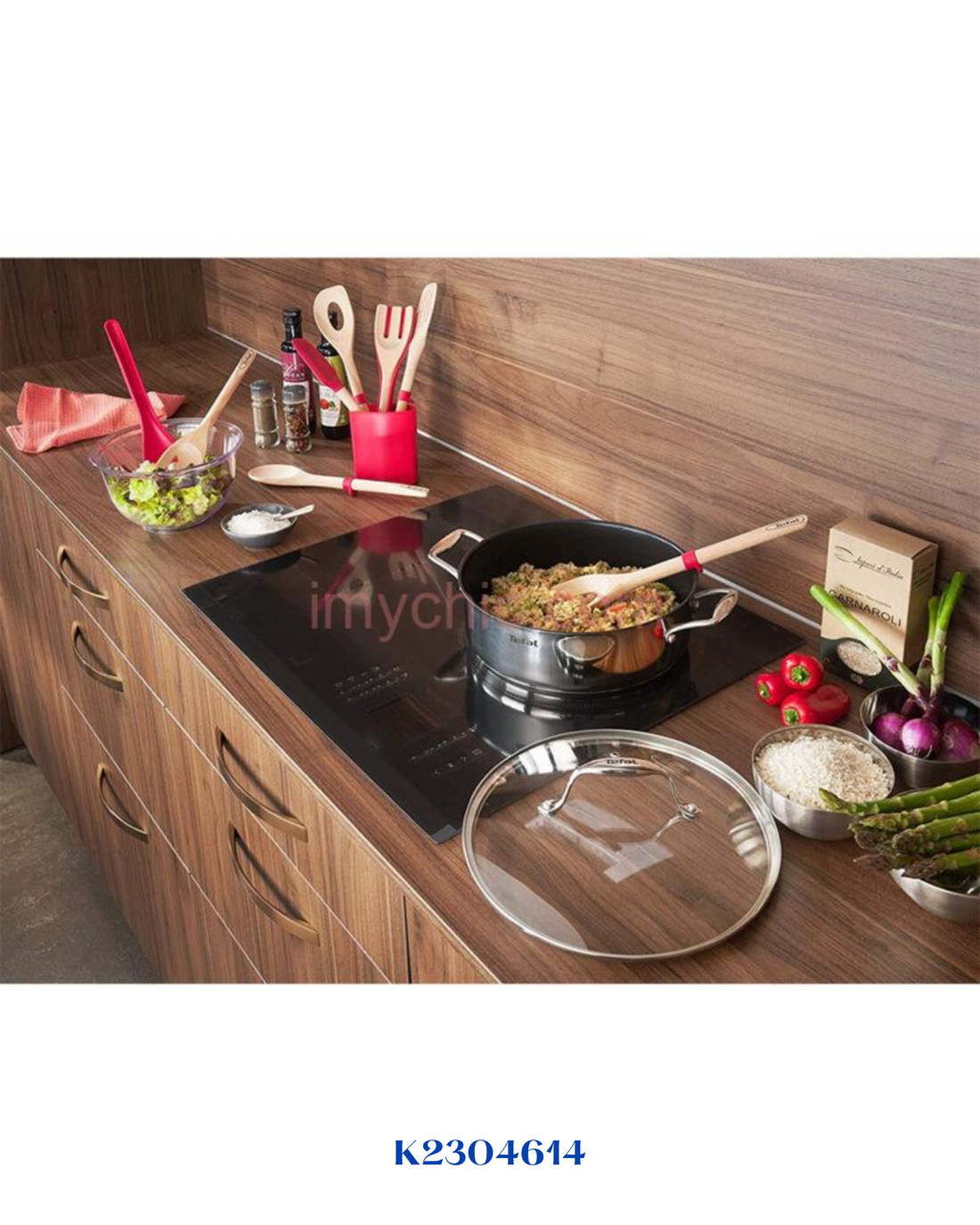 TEFAL INGENIO WOOD BLADE SPATULA 29.5CM- مبسط بشفرة تيفال