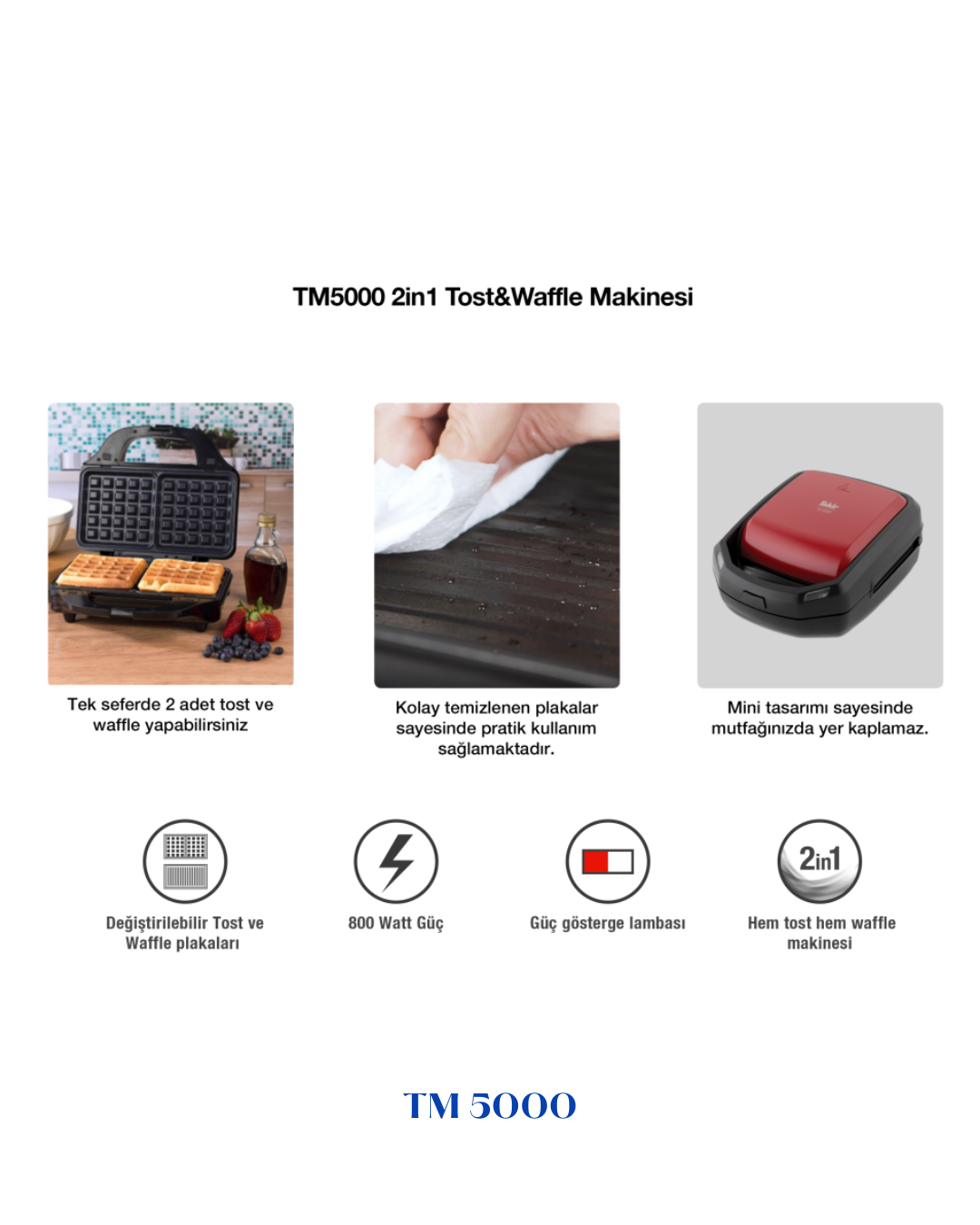 FAKIR 2-IN-1 TOAST & WAFFLE MAKER 800W
