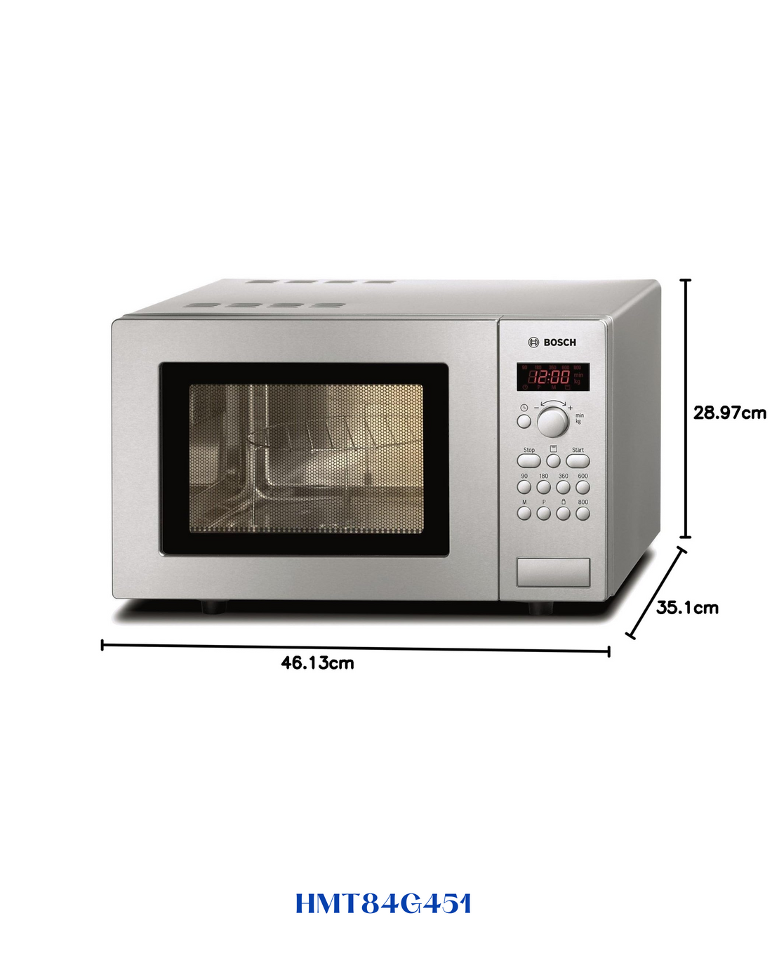 BOSCH  STAINLESS SERIES 4 MICROWAVE, 900 W, 25 L