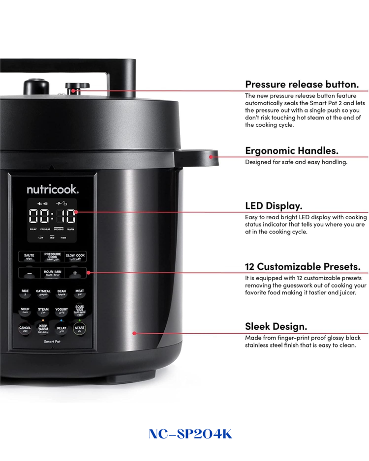 NUTRICOOK SMART POT  - STAINLESS STEEL 6L-1000W