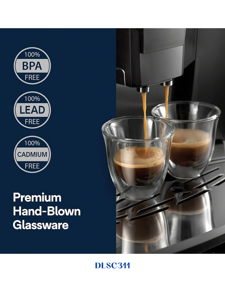 DELONGHI DOUBLE WALL CAPPUCCINO GLASSES – 270ML