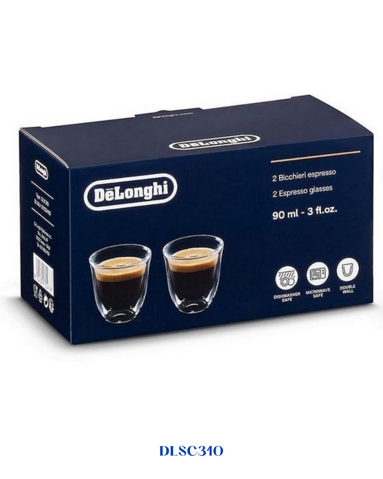 DELONGHI DOUBLE WALL ESPRESSO GLASSES – 90ML