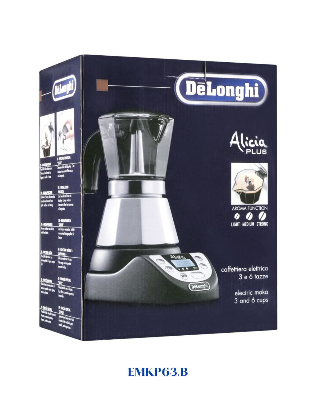 DELONGHI ALICIA PLUS  MOKA POT BLACK 450W-6 CUPS