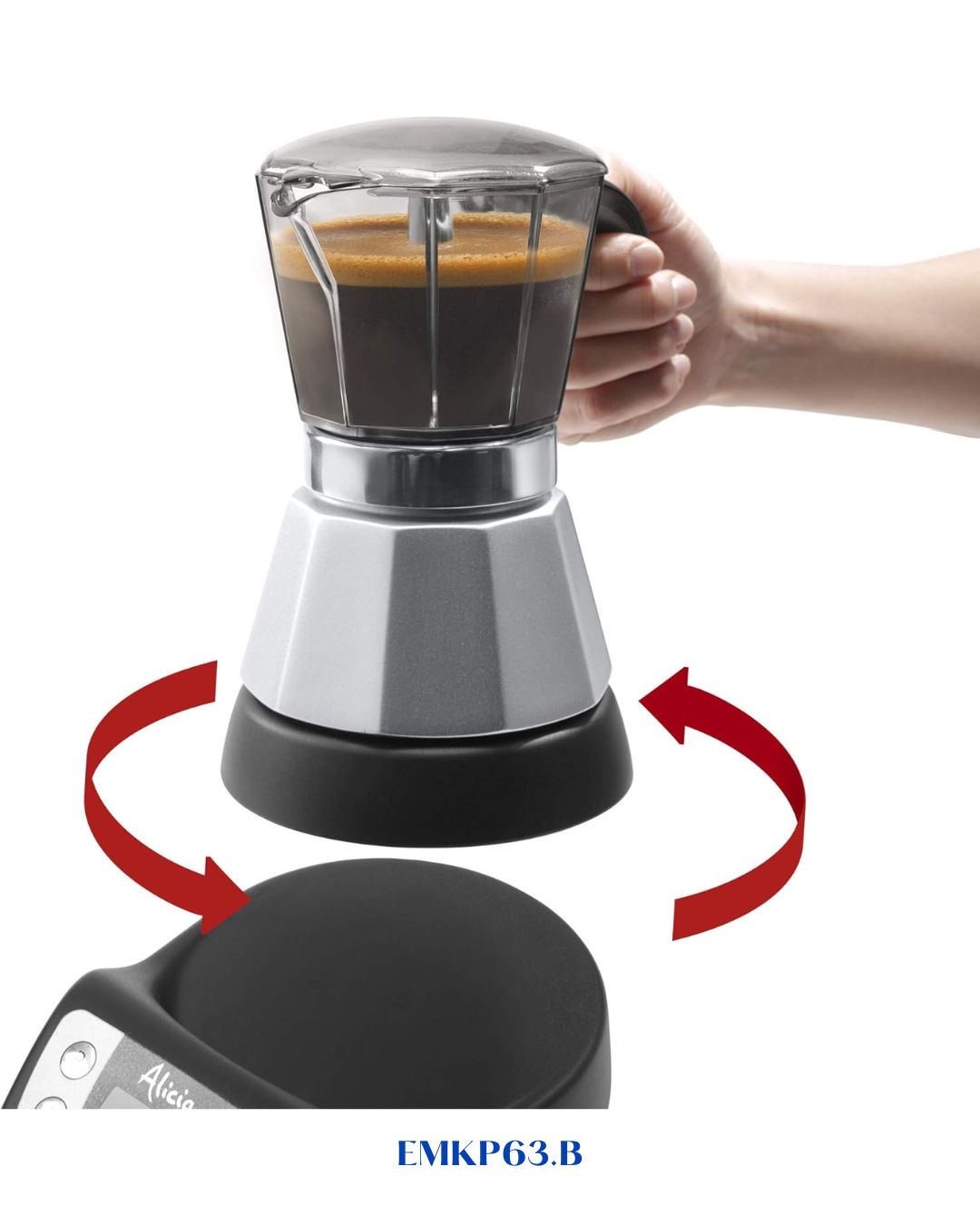 DELONGHI ALICIA PLUS  MOKA POT BLACK 450W-6 CUPS