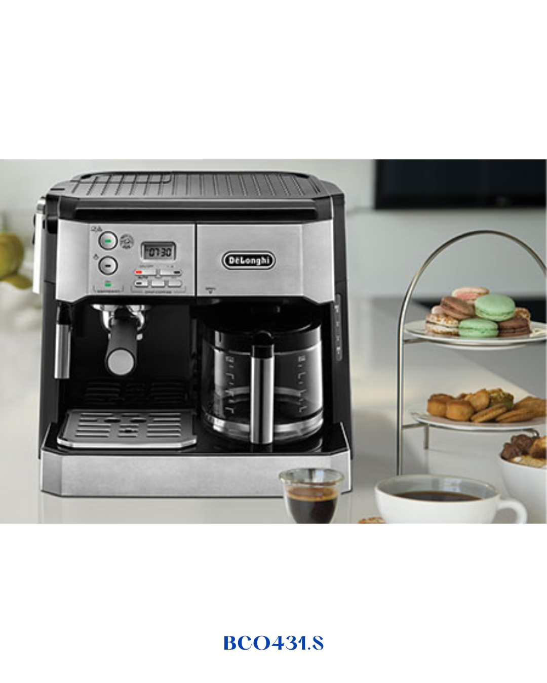 DELONGHI COMBI COFFEE MACHINE – SILVER & BLACK