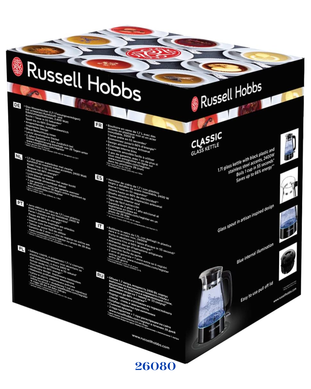 RUSSELL HOBBS CLASSIC GLASS KETTLE_3000W_1.7L