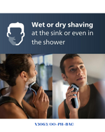 PHILIPS  SSHAVER 3000X SERIES WET & DRY ELECTRIC SHAVER