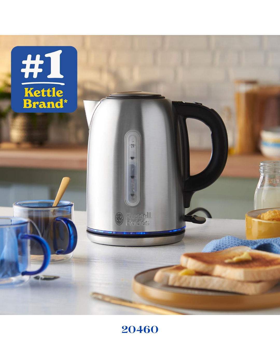 RUSSELL HOBBS BUCKINGHAM QUIET BOIL KETTLE 3000W 1.7L