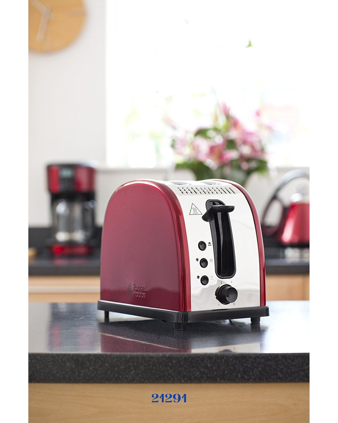 RUSSELL HOBBS LEGACY RED 2-SLICE TOASTER 1300W