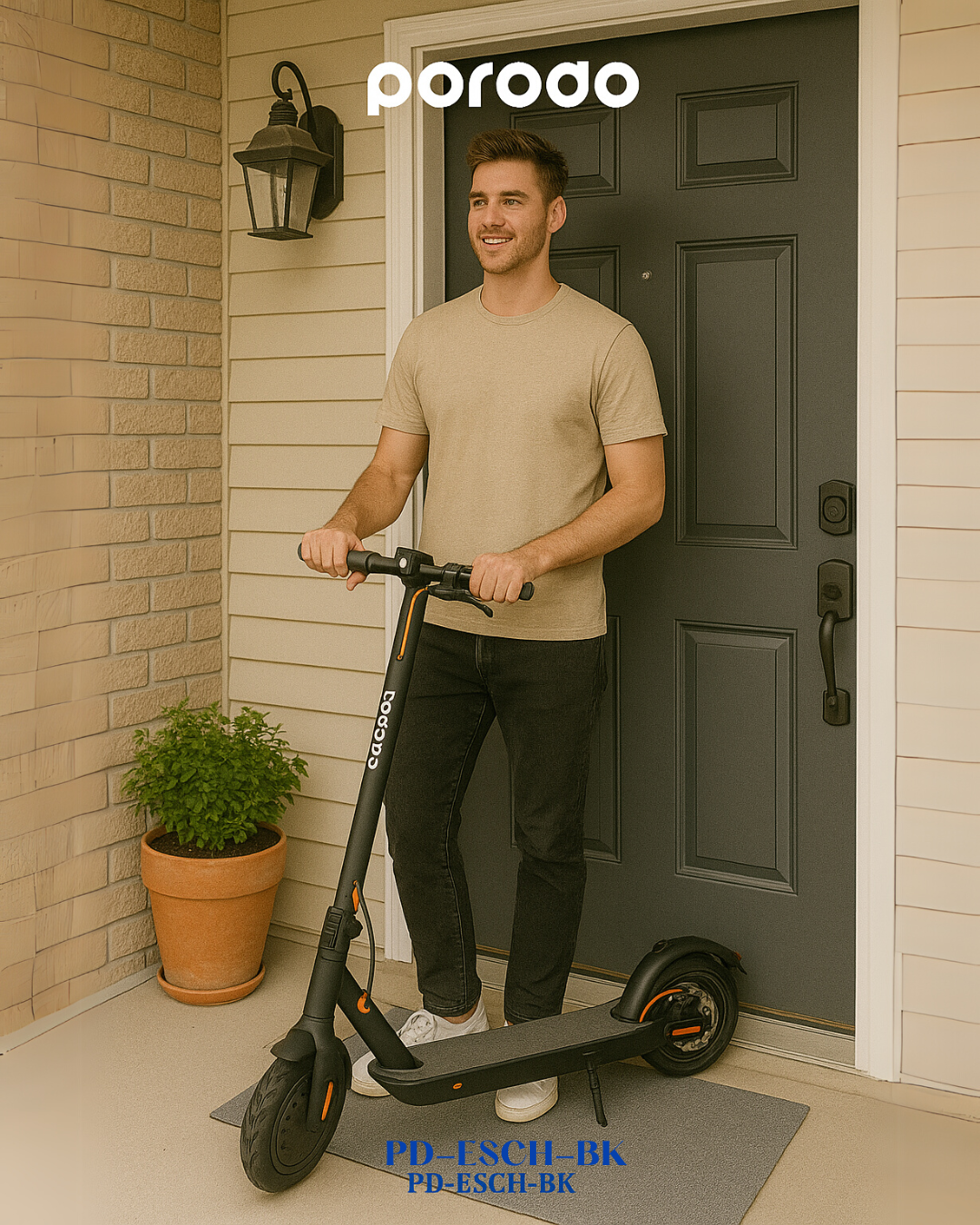PORODO ELECTRIC SCOOTER 6.6AH WITH HELMET - BLACK