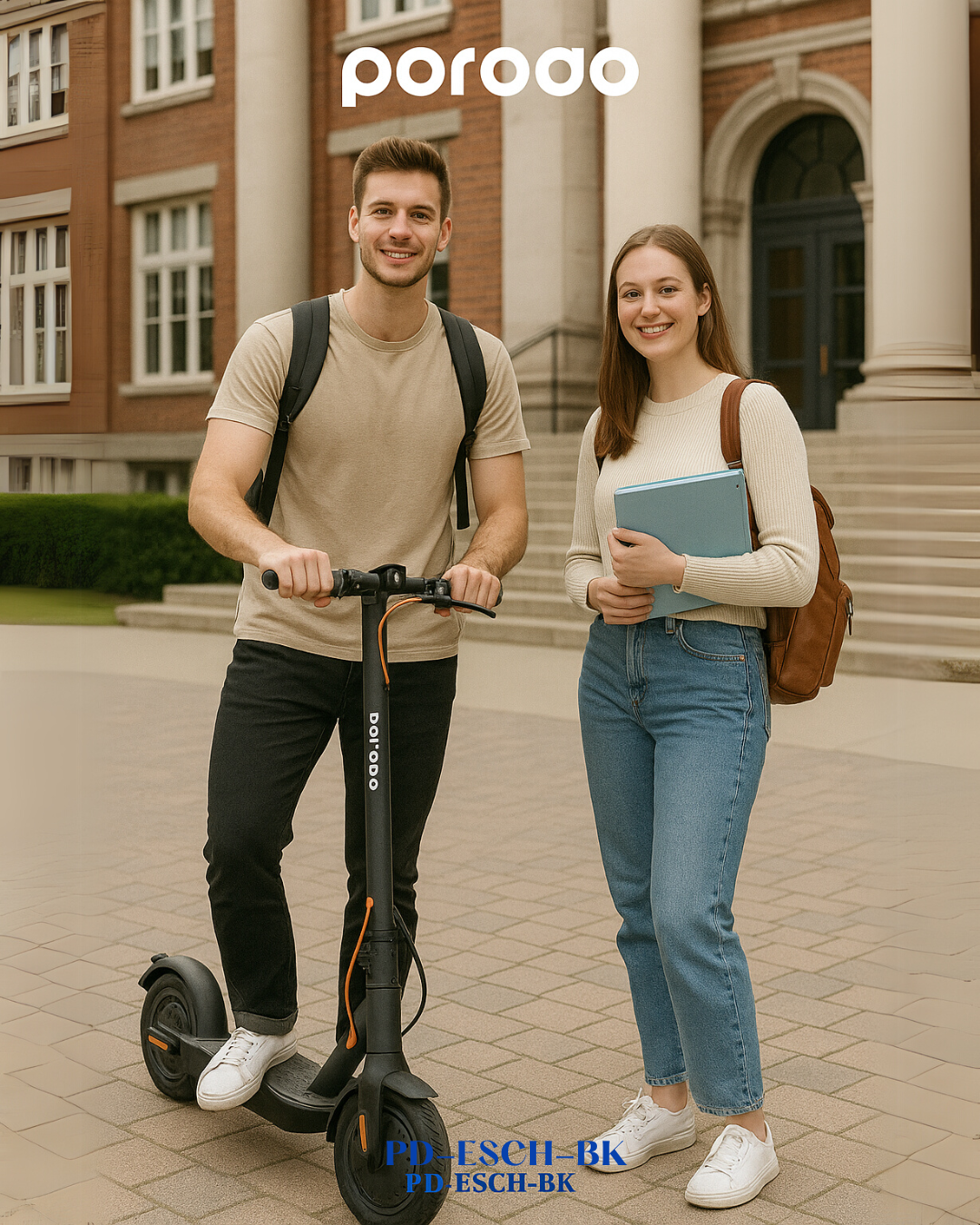 PORODO ELECTRIC SCOOTER 6.6AH WITH HELMET - BLACK