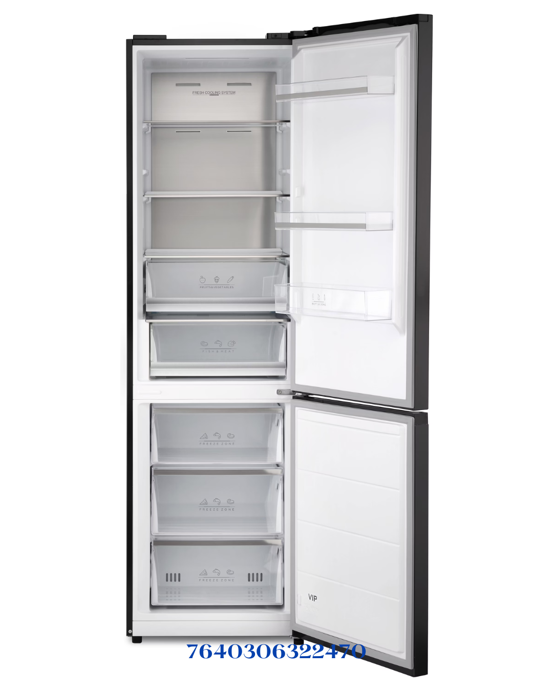 TRISA COMBI FRIDGE BLACK   223W 378L